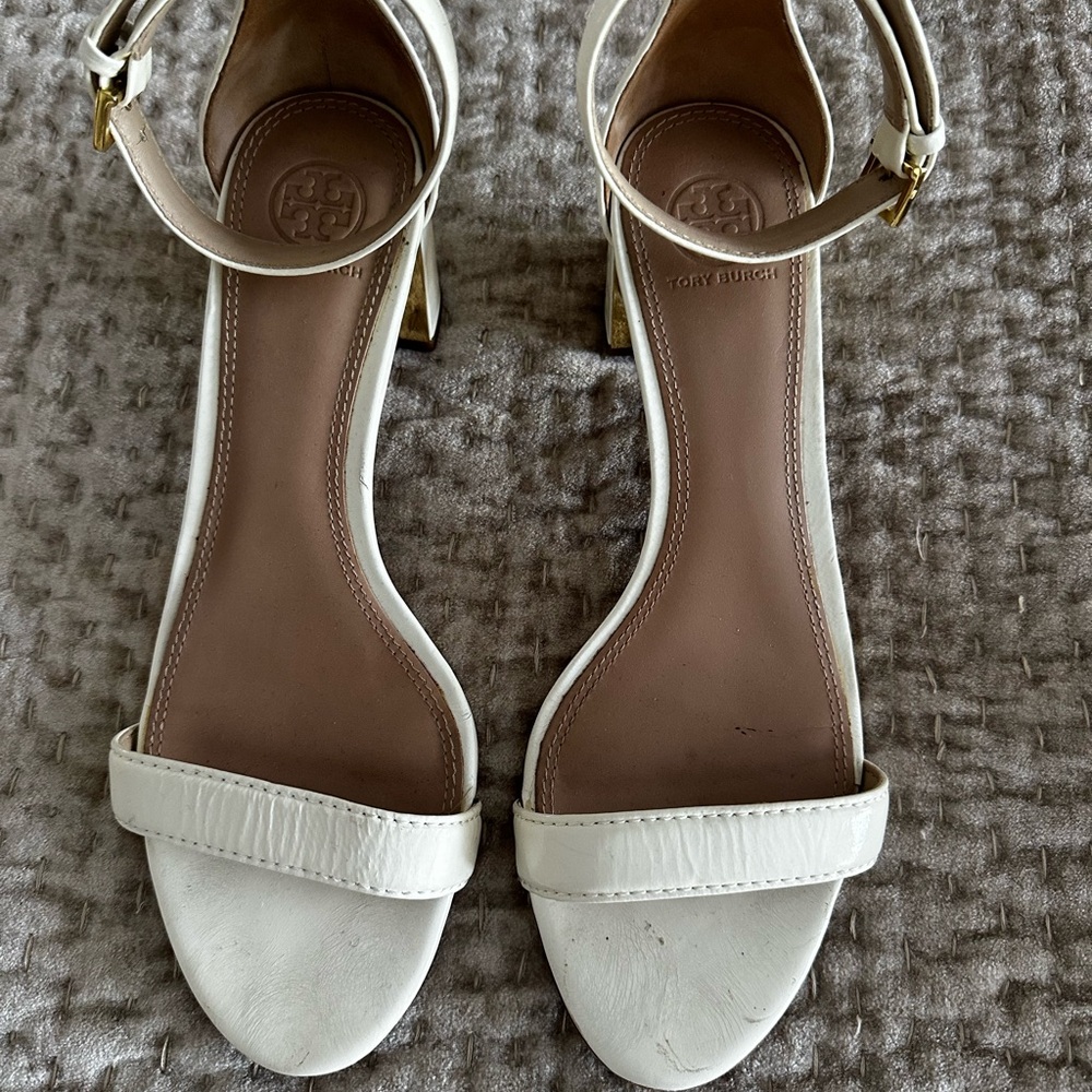 Tory Burch Cream Leather Heels